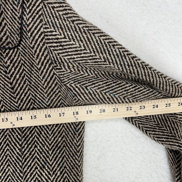 FOREVER 21 Brown Herringbone Toggle Hook & Loop Winter Coat Womens Size Small - Picture 7 of 8
